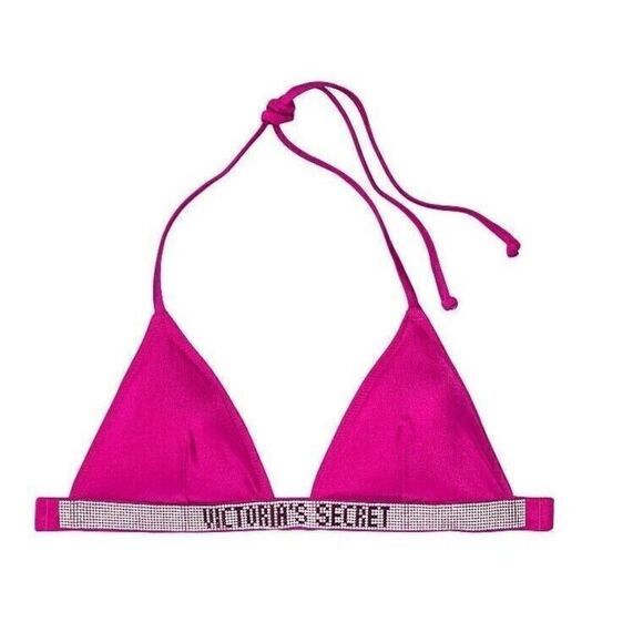 Victoria's Secret 11200594 Sz Small Wicked Rose Shine Band Triangle Bikini Top - Picture 6 of 6